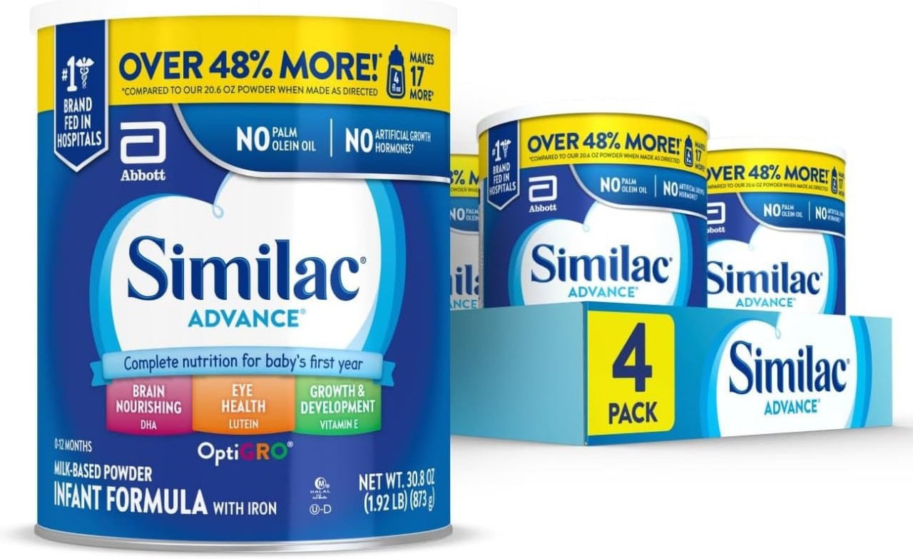 Similac Advance Infant Formula, Stage 2, Powder, 30.8 Ounces (Pack of 4)